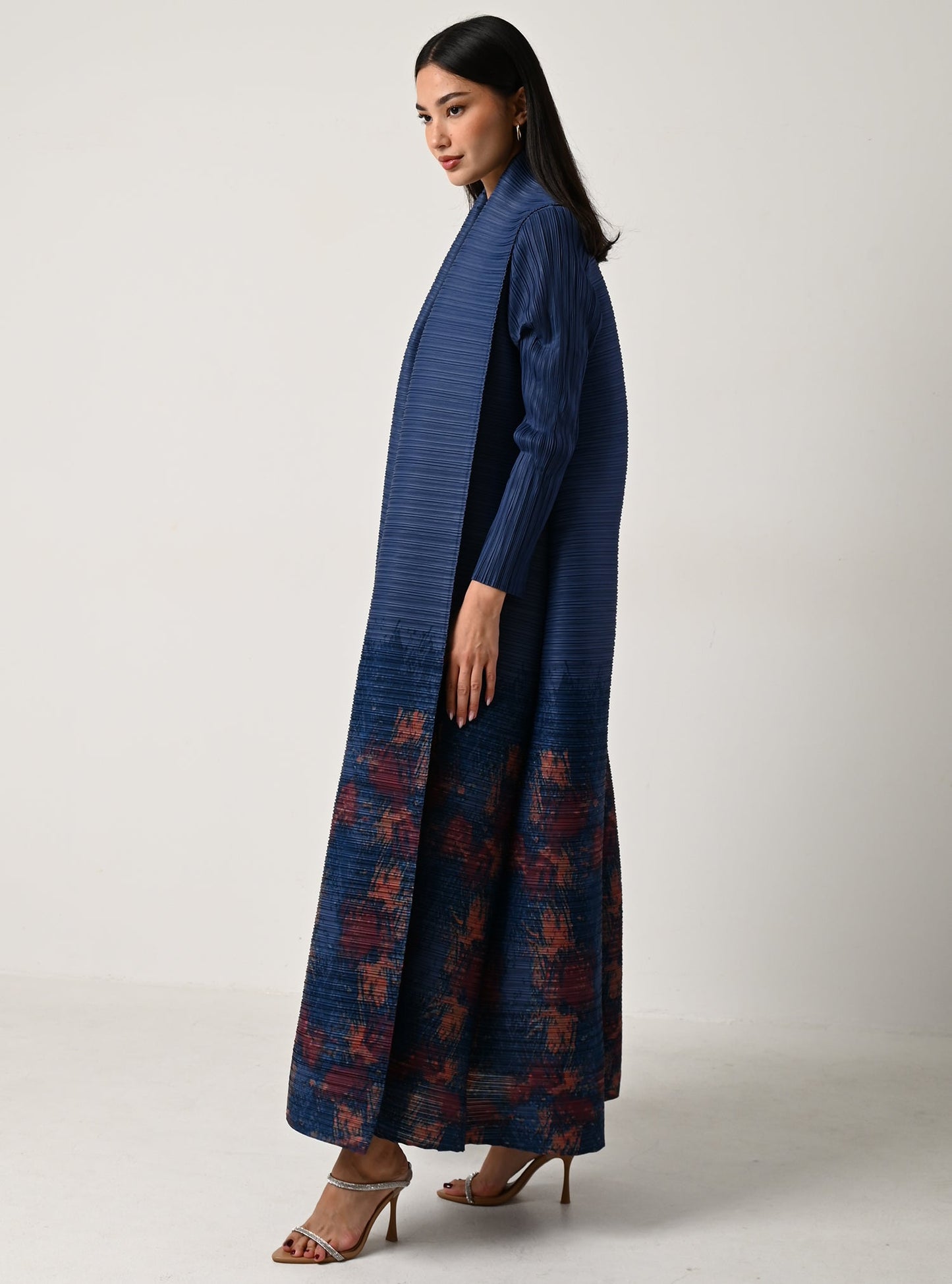 FAB120-Sky Pleats Abaya with headscarf