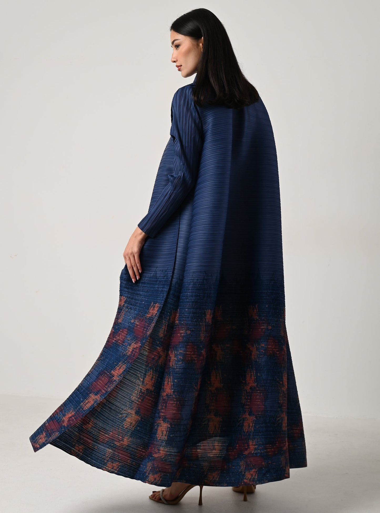 FAB120-Sky Pleats Abaya with headscarf