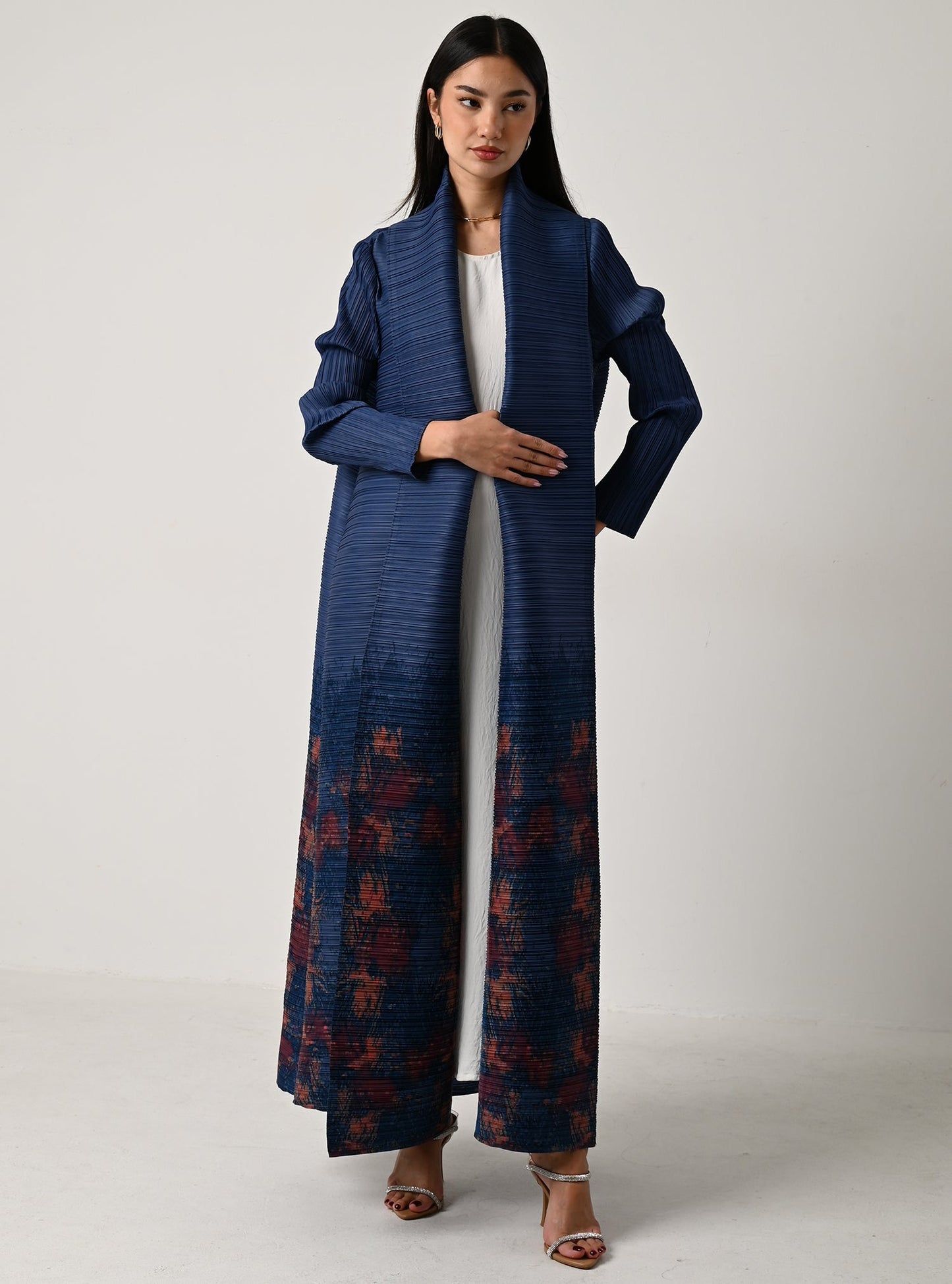 FAB120-Sky Pleats Abaya with headscarf